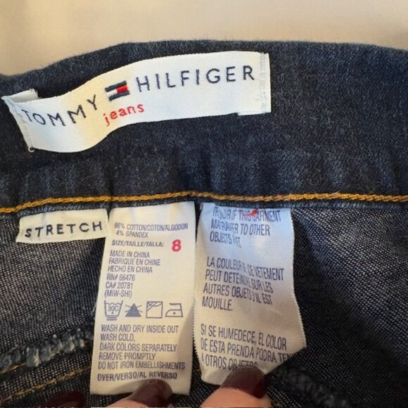 Tommy Hilfiger Center Seam Double Button Equestrian Dark Wash Jeans Size 8 - Picture 7 of 8